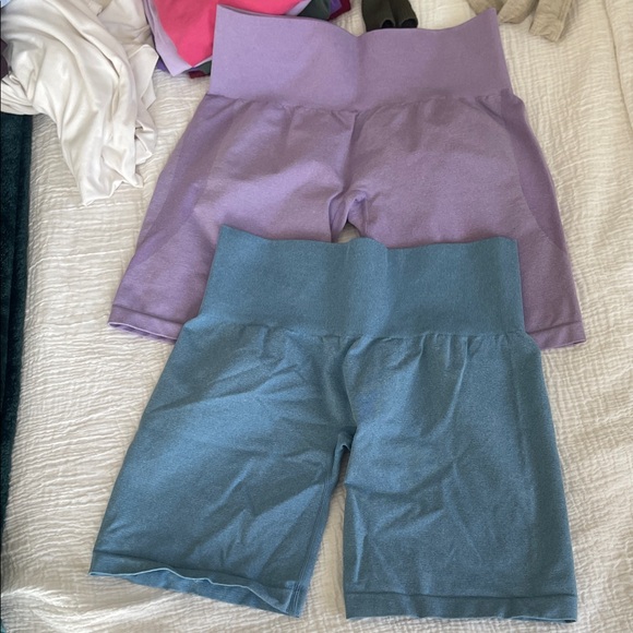 NVGTN Lavender and Teal High-Waisted Shorts - Picture 2 of 2